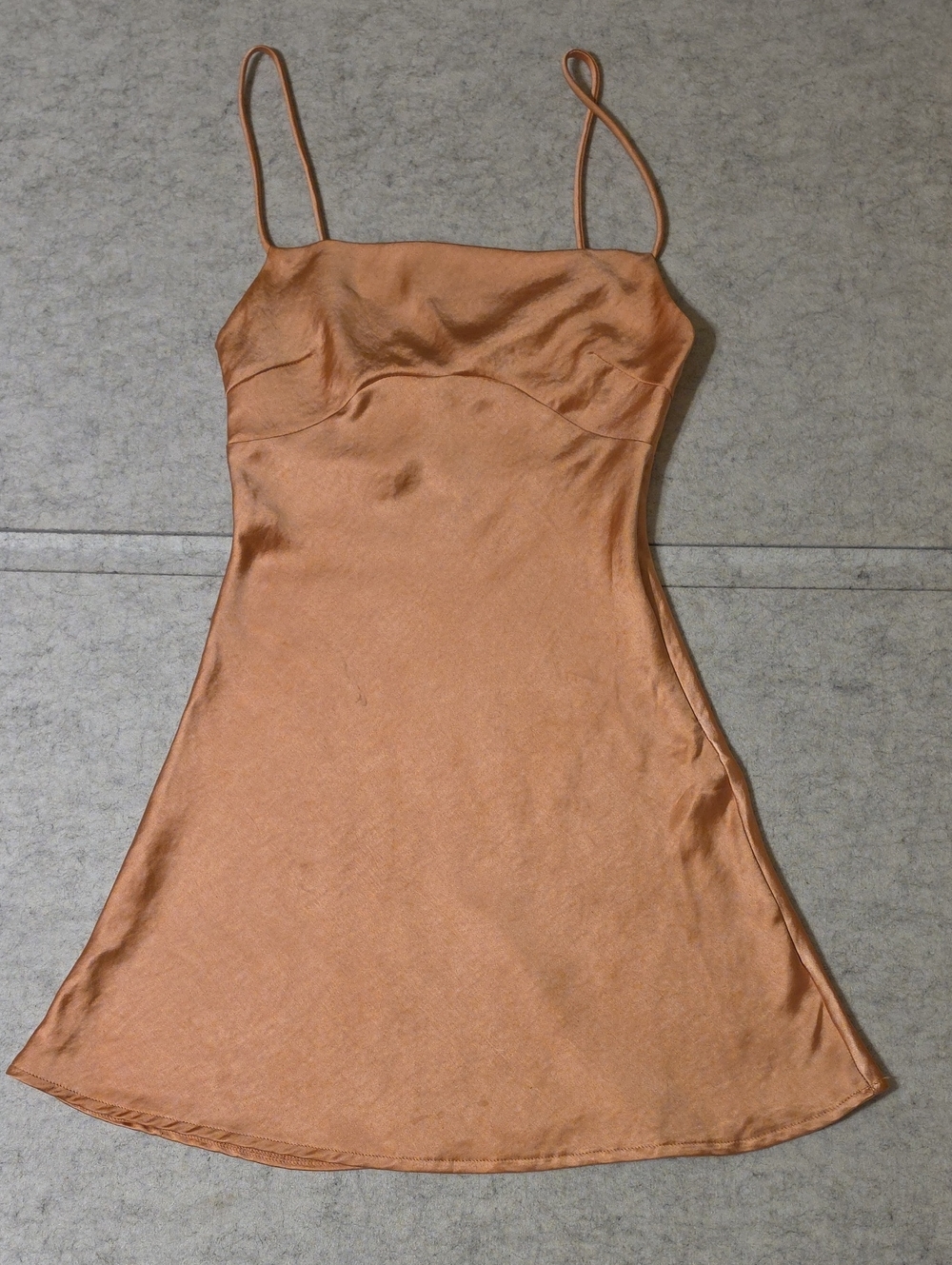 Princess Polly Radioactive Satin Mini Dress Peach Apricot Size 0